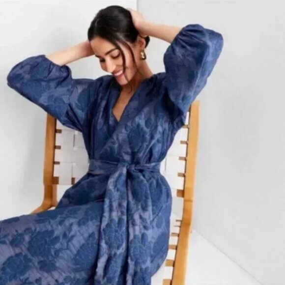 Target Dresses & Skirts - Puff Sleeve Belted Midi Dress - Future Collective with Jenny K. Lopez Navy M
